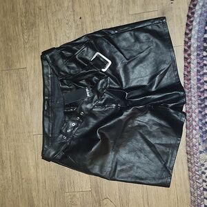 Nasty Gal faux leather shorts w/belt